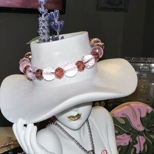 Pink and Purple Beaded Bracelet